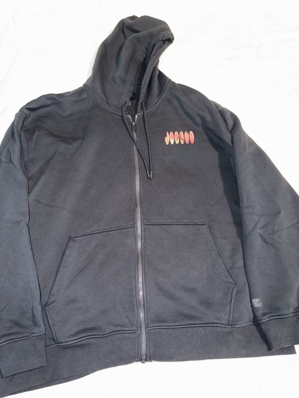 Jordan Black Full-Zip Hooded Jacket with Small Chest Graphic 2x